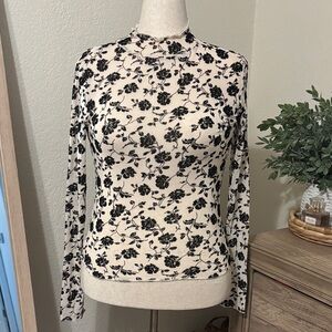Oli & Hali Floral Mesh Burnout Top